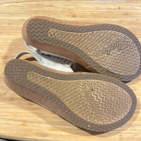 Skechers Cali Luxe Foam Cork Wedge Heel Slingback Sandals Size 6 - Picture 5 of 6